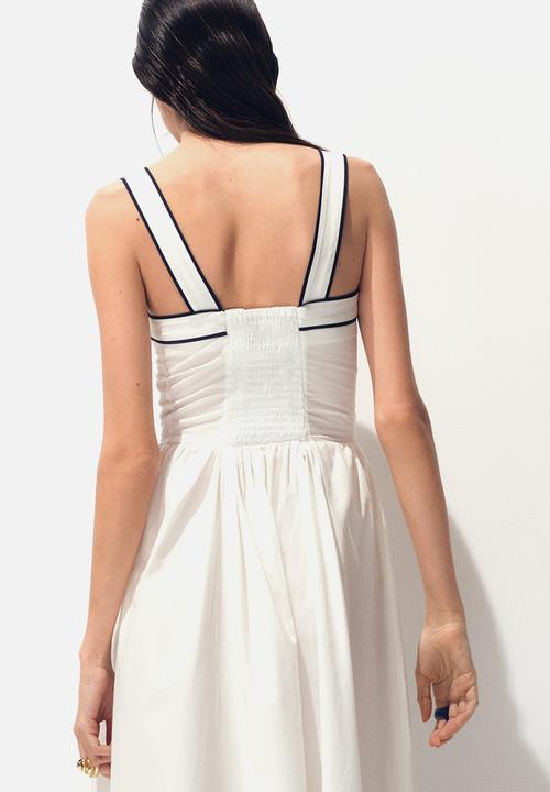 H&M - Flared-skirt cotton dress - white