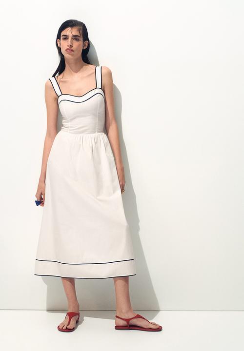 H&M - Flared-skirt cotton dress - white