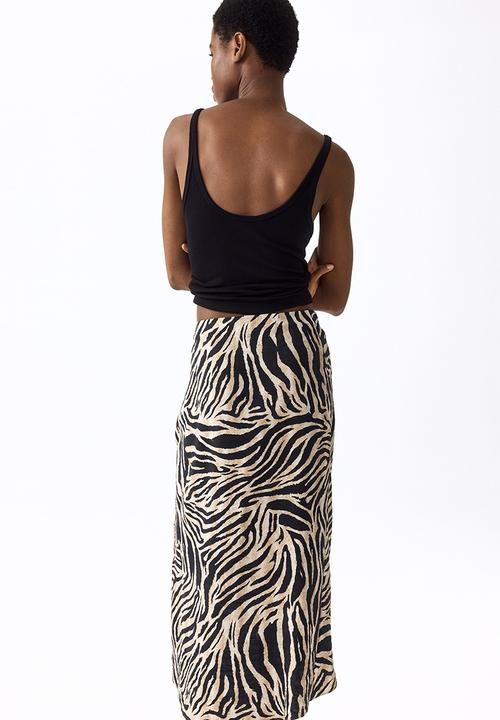 H&M - Wrap skirt - beige/zebra print