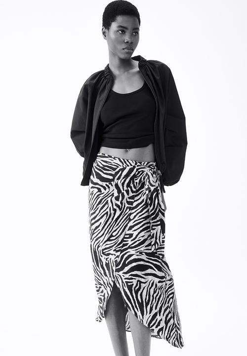 H&M - Wrap skirt - beige/zebra print