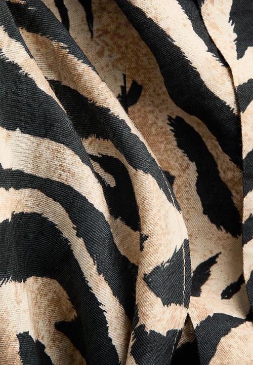H&M - Wrap skirt - beige/zebra print