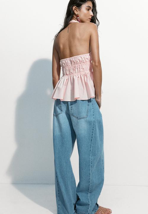 H&M - Peplum halterneck top - light pink