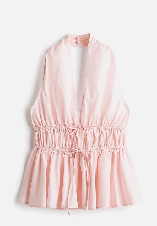H&M - Peplum halterneck top - light pink