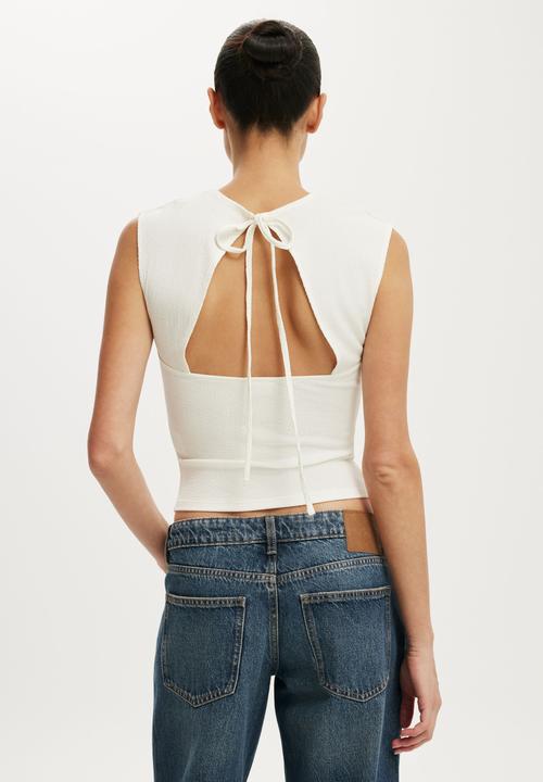 Cotton On - Mia Open Back Top - Creme Fraiche