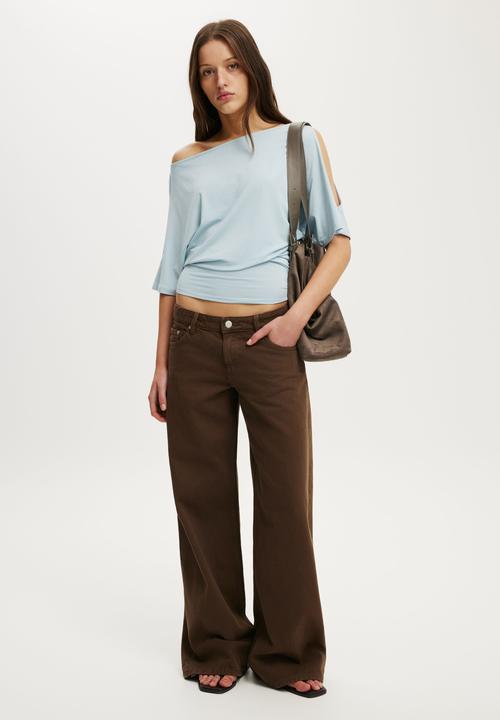 Cotton On - Cold Shoulder Short Sleeve - Iced Marine