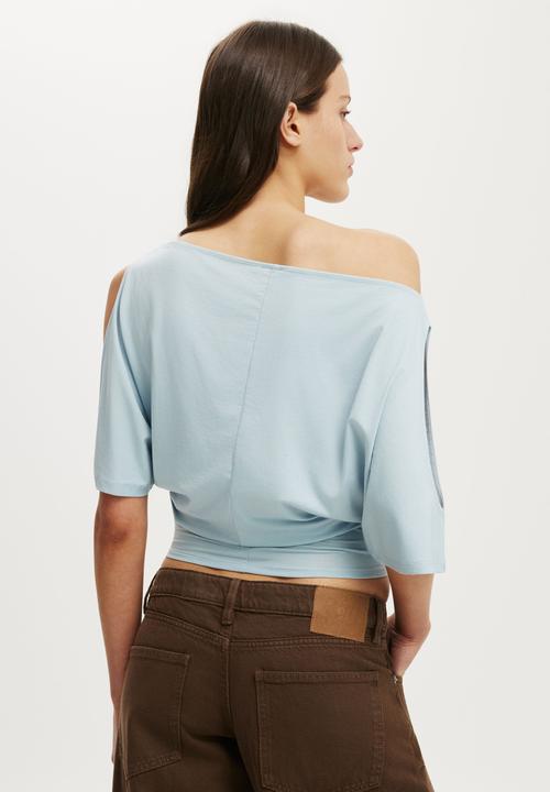 Cotton On - Cold Shoulder Short Sleeve - Iced Marine