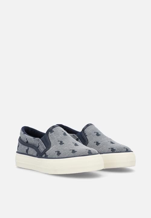 POLO - Kids Jacquard Slip On Sneaker  - Navy