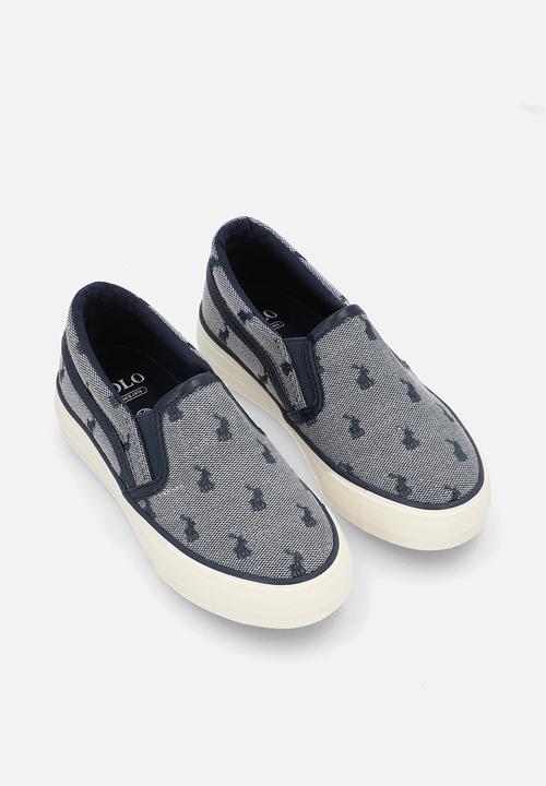 POLO - Kids Jacquard Slip On Sneaker  - Navy