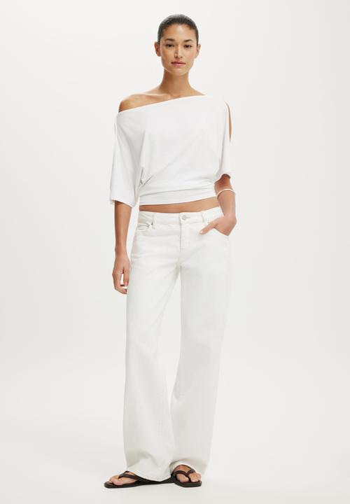 Cotton On - Cold Shoulder Short Sleeve - White