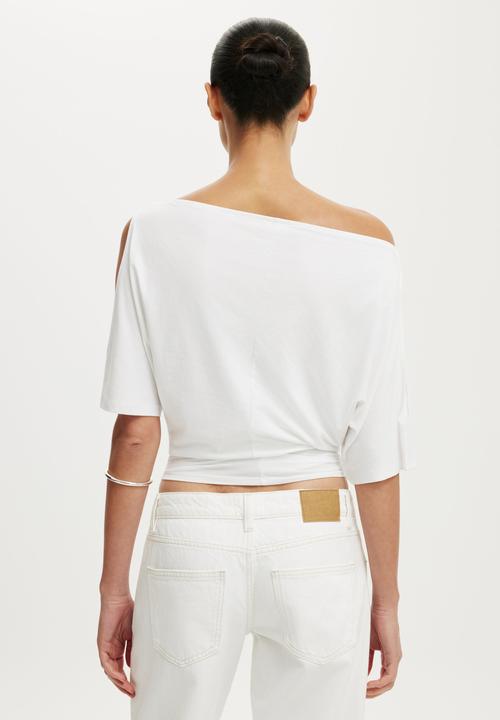 Cotton On - Cold Shoulder Short Sleeve - White