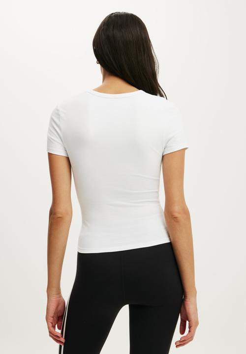 Cotton On - Active Keyhole Fitted T-shirt - White