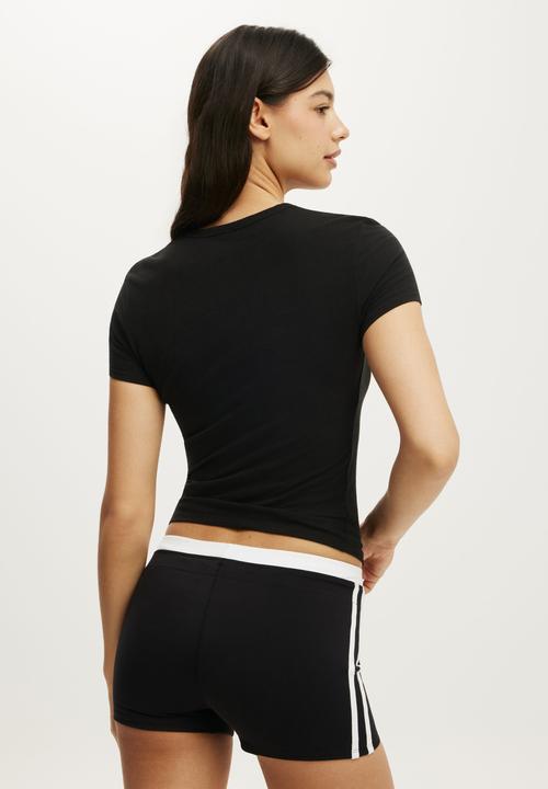 Cotton On - Active Keyhole Fitted T-shirt - Black