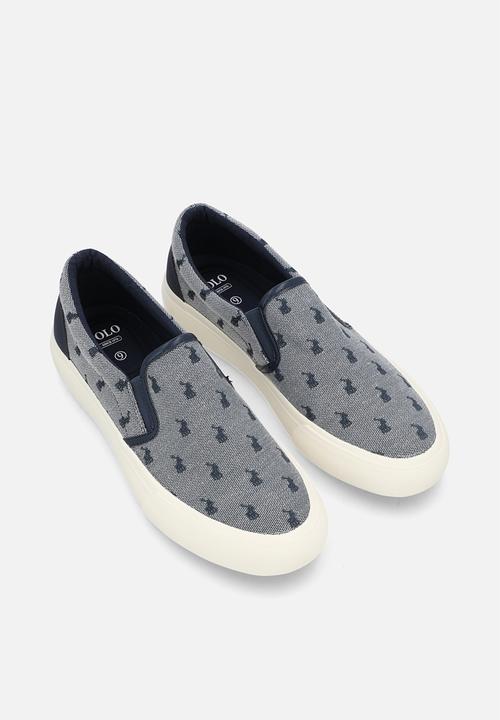 POLO - Jacquard Monogram Slip On - Blue