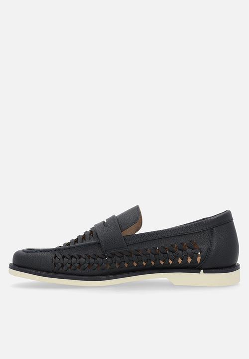 POLO - Leather Braided Boat Shoe - Navy