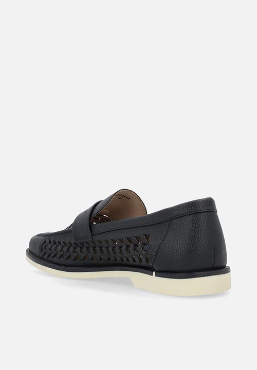 POLO - Leather Braided Boat Shoe - Navy