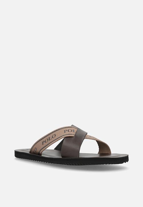 POLO - Cross Logo Leather Sandal - Taupe