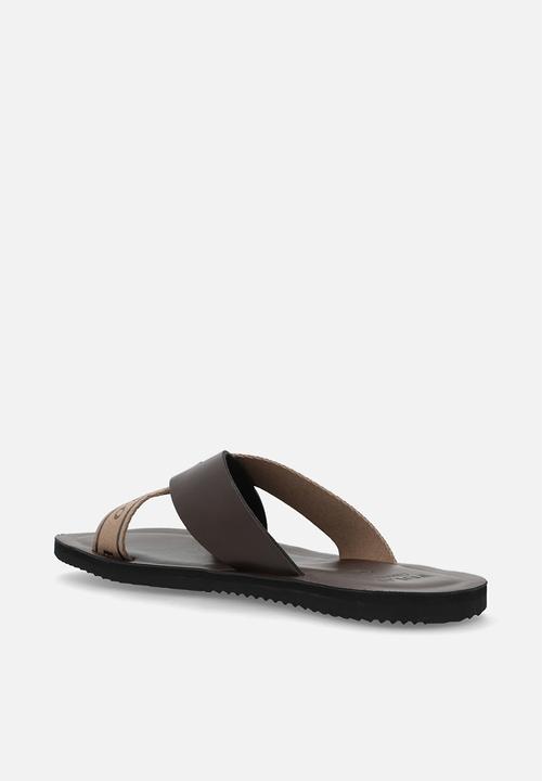 POLO - Cross Logo Leather Sandal - Taupe