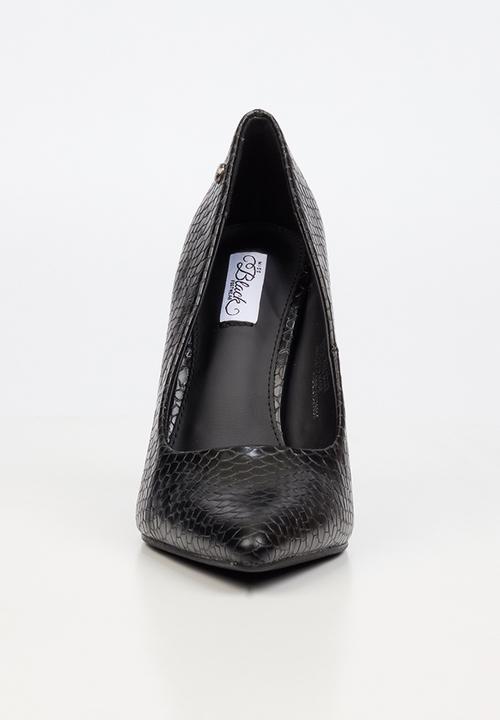 Miss Black - Nala 4 snake print block heel - black