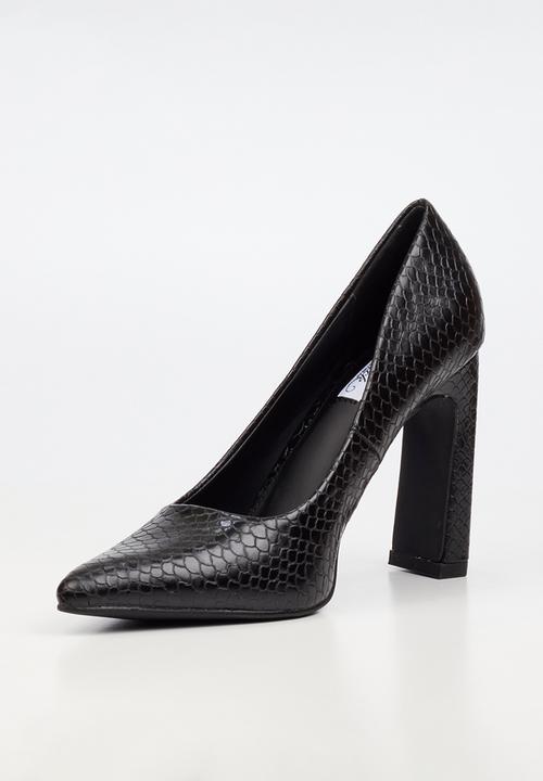 Miss Black - Nala 4 snake print block heel - black