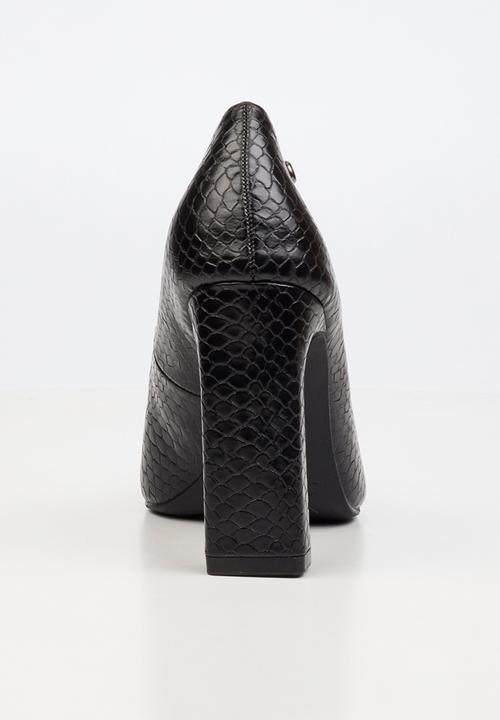 Miss Black - Nala 4 snake print block heel - black