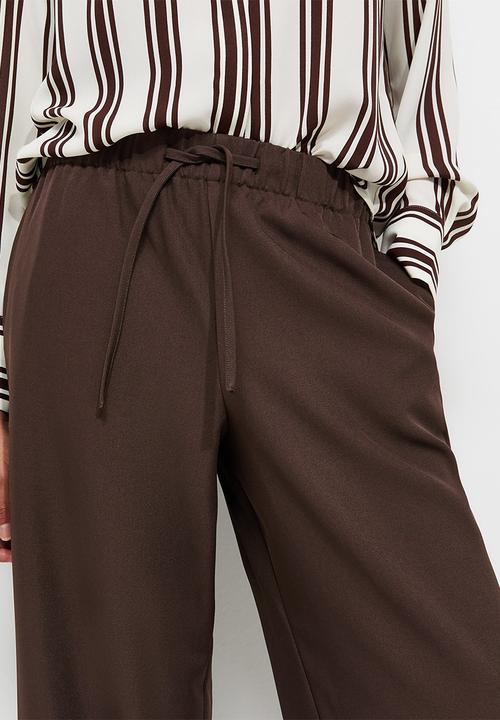 New Look - Felix pvl pull on wide leg trousers - brown