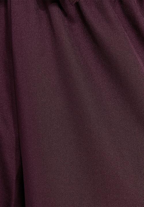 New Look - Felix pvl pull on wide leg trousers - dark burgundy