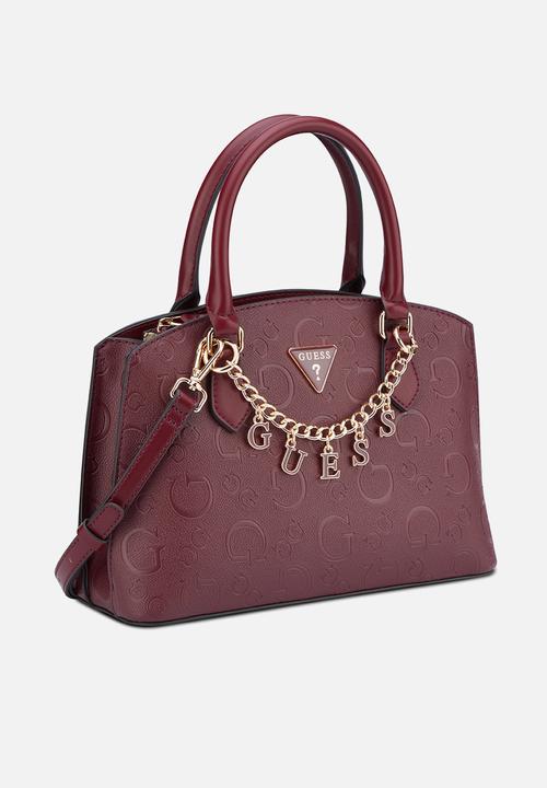 GUESS - Jeanine satchel bag - oxblood