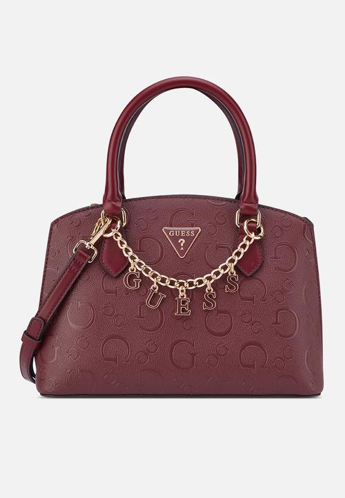 GUESS - Jeanine satchel bag - oxblood