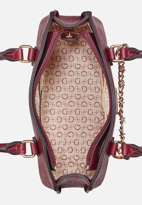 GUESS - Jeanine satchel bag - oxblood