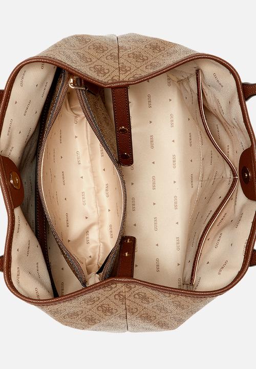GUESS - Ahb Victtoria 2 In 1 Tote - Latte Logo