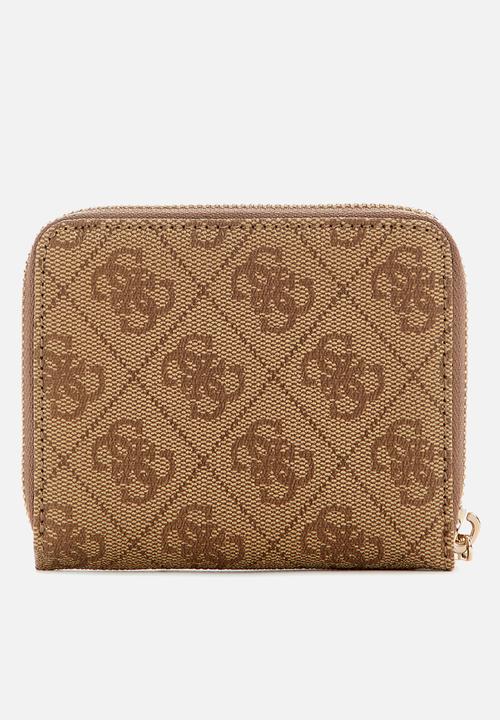GUESS - Slg Laurel ii Slg Small Zip Around - Latte Logo