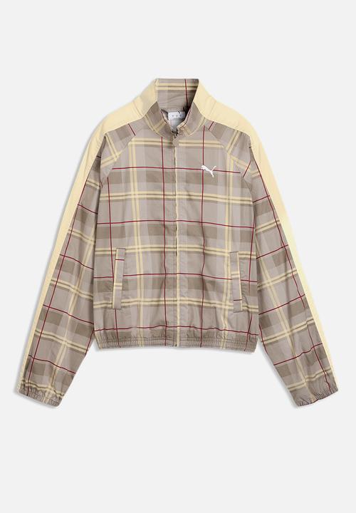 PUMA - T7 Relaxed Tartan Woven Jacket - Mouse Gray