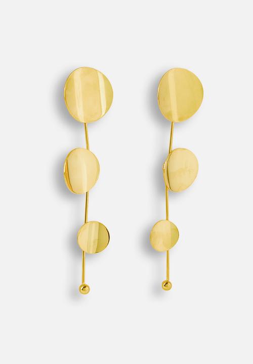 Tessa Design - Mabry Disk Drop Earrings - Gold