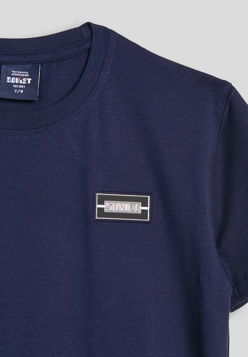 SOVIET - Boys S/Slv Crew Neck Box Tee - Navy