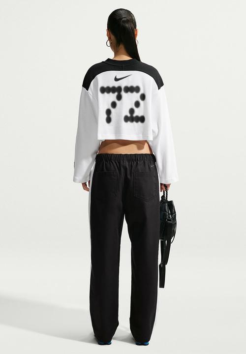 Nike - W Nike Street Crop Long Sleeve Jersey - White/Black