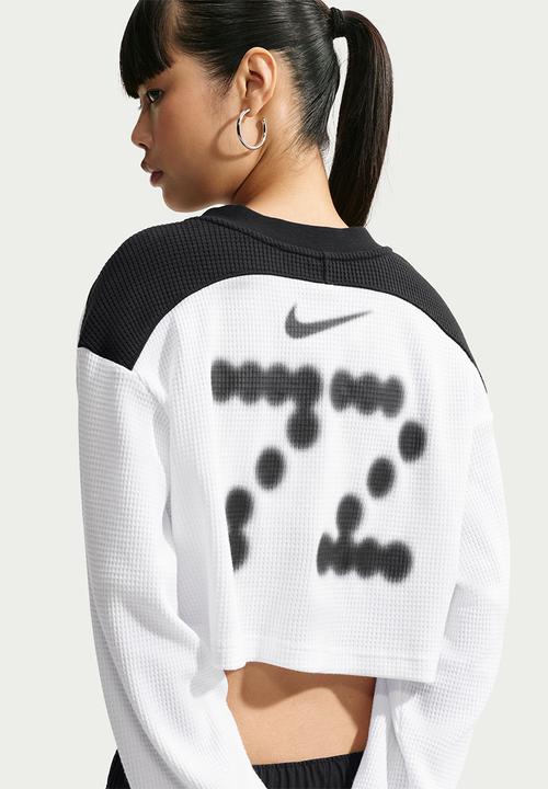 Nike - W Nike Street Crop Long Sleeve Jersey - White/Black