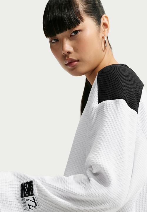 Nike - W Nike Street Crop Long Sleeve Jersey - White/Black