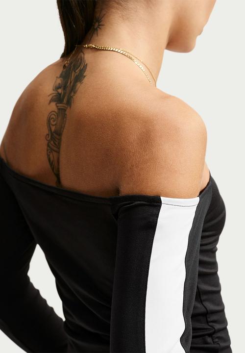 Nike - W Nike Street Exps Off Shoulder Top - Black/White/White