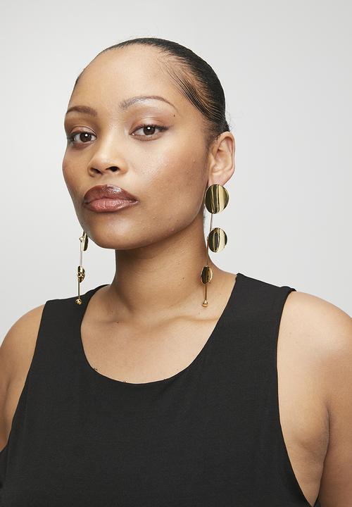 Tessa Design - Mabry Disk Drop Earrings - Gold