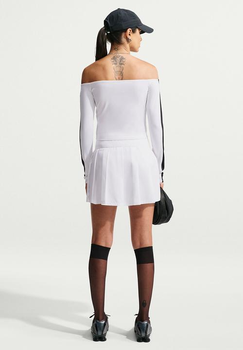 Nike - W Nk Sportswear Tight Off-Shoulder Top - White/Black/Black