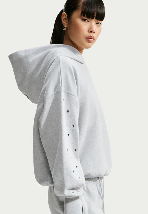 Nike - W Nk Stdo Flc Mw Oversized Pull Over Hoodie - Gridiron/Sail