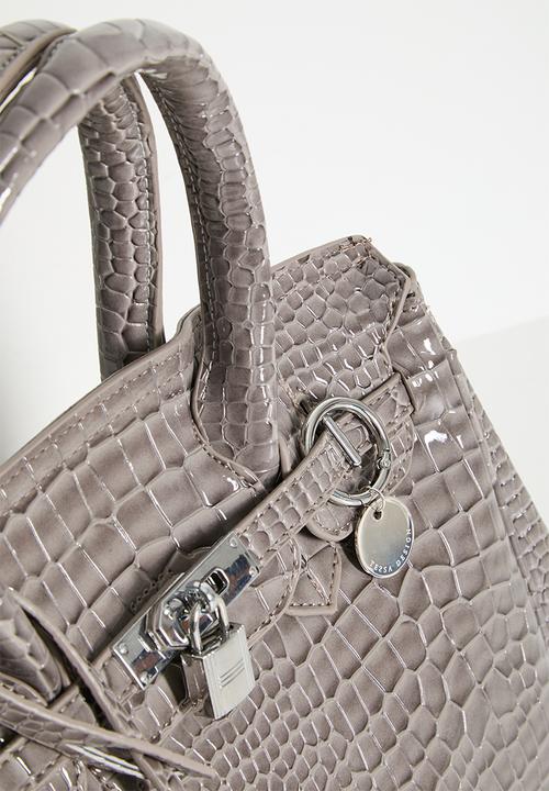 Tessa Design - Valentina Croc Embossed Tote - Grey