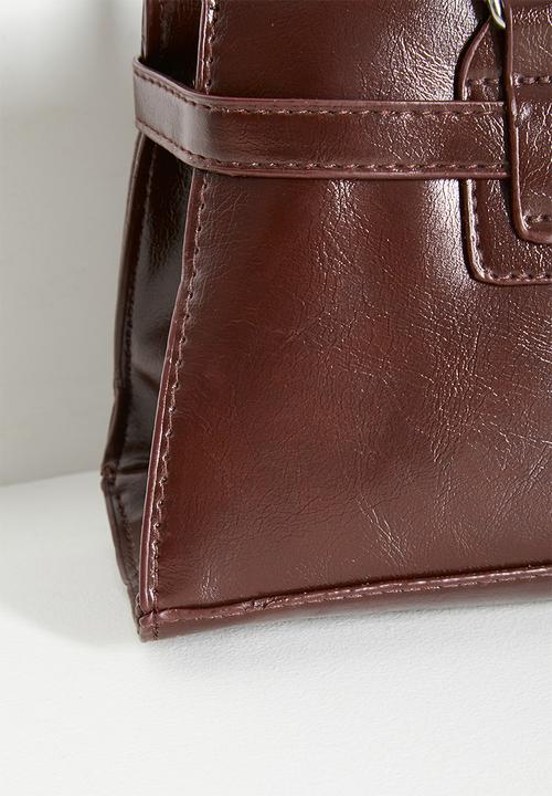 Tessa Design - Valen Belted Top Handle Bag - Brown