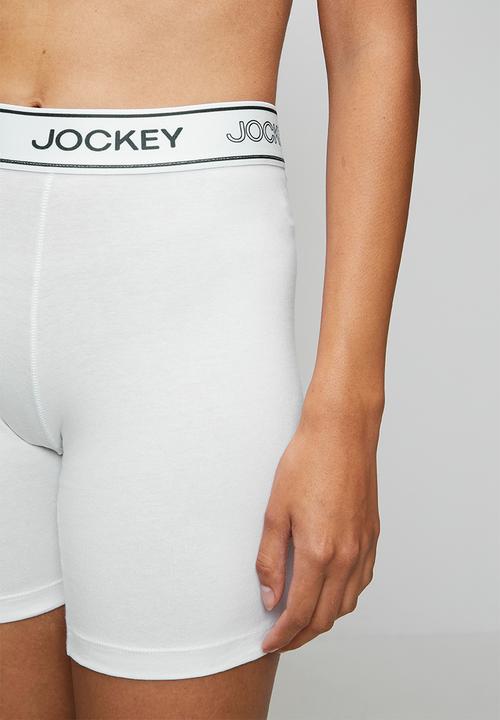 Jockey - Monochrome biker short - white