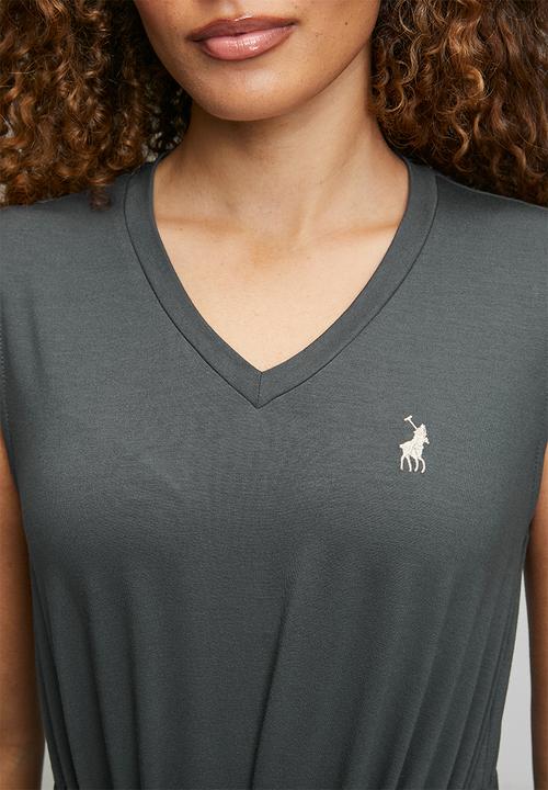POLO - Wmn Melody Sl Rouge Casual Dress - Gunmetal