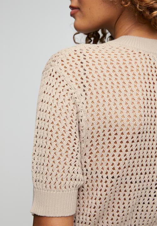 POLO - Wmn Thandiwe Ss Resort Knit Dress - Mushroom