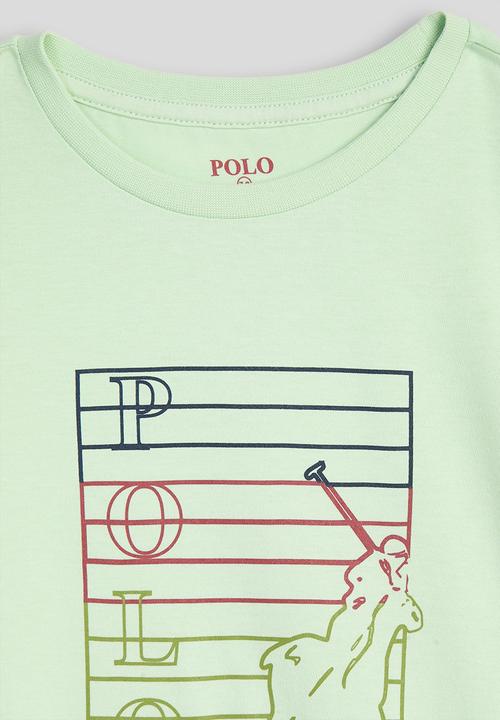 POLO - Girls Isabella Printed Blouson Ss Tee - Soft Aloe