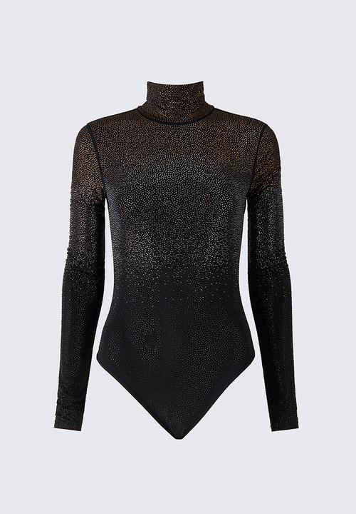 H&M - ELIE SAAB H&M: Embellished turtleneck body - black/gold-coloured