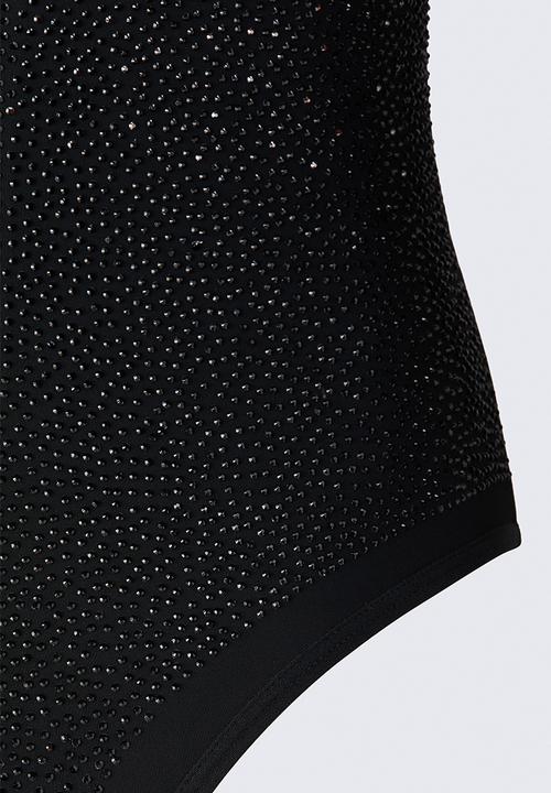 H&M - ELIE SAAB H&M: Embellished turtleneck body - black/gold-coloured