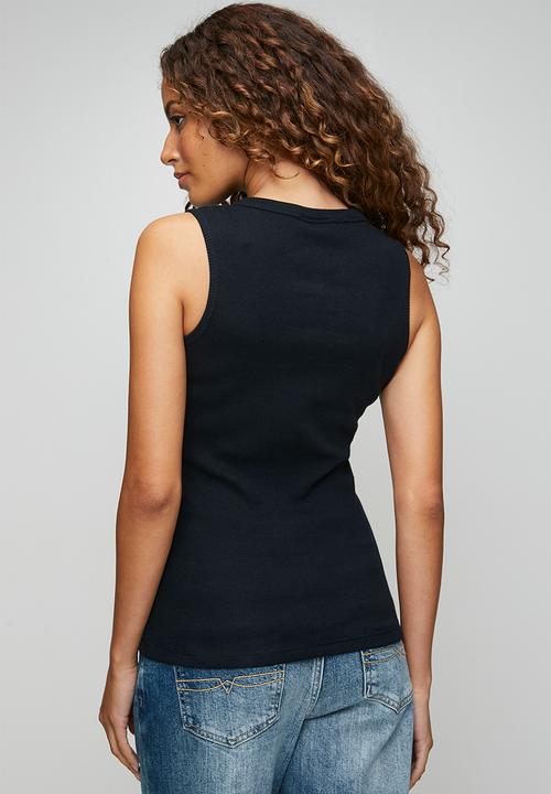 POLO - Wmn Hazel Sl Button Tank Top - Navy